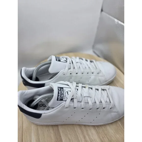 Adidas Stan Smith Men's Size 9.5 Athletic Shoes White Blue Casual Sneakers EUC - Picture 6 of 8